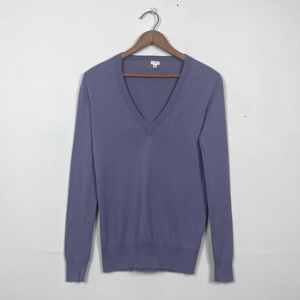 J.Crew V-Neck Sweater XS Purple Academia Layering Classic Business Casual